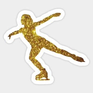 Figure Skater Silhouette Gold Figure Skating Sticker
